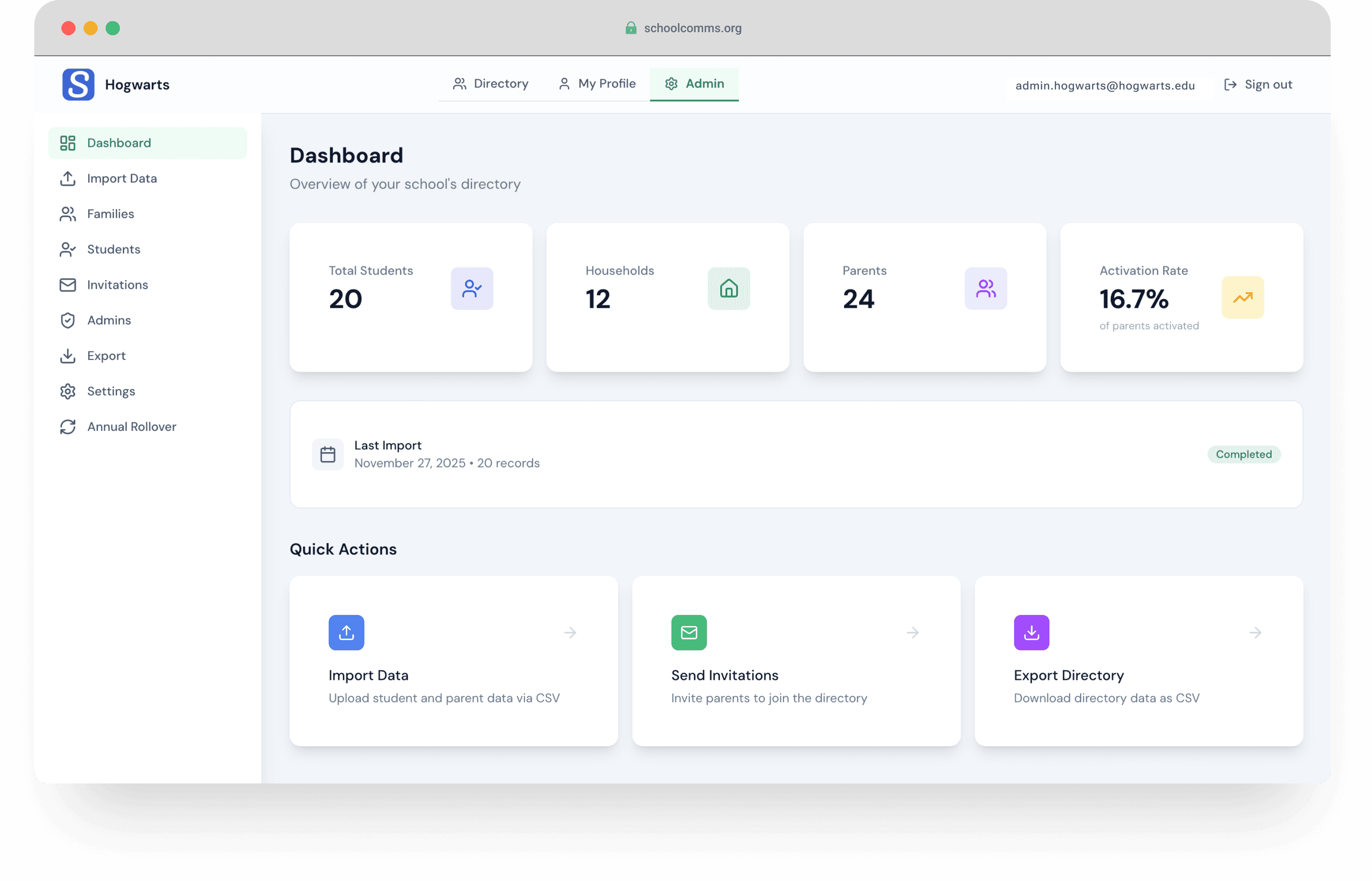 School Directory Interface